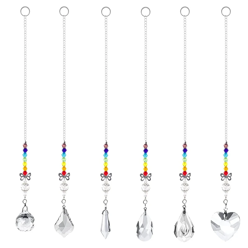 

Crystal Suncatcher Hanging Crystal Prism Butterfly Ornament Chakra Rainbow Maker Pendant For Plants, Garden Decoration