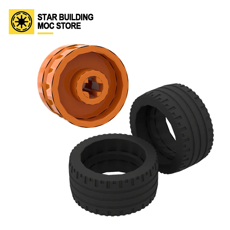 

MOC parts 18977 fine axle wheel leather 24mm suitable for 18976 18x12mm fine axle hub cross hole assembly children's toys