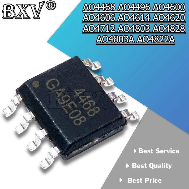 Набор микросхем AO4468 AO4496 AO4600 AO4606C AO4614B AO4620 AO4712 AO4803 AO4803A AO4822A AO4828 SOP IC, 10 шт./лот