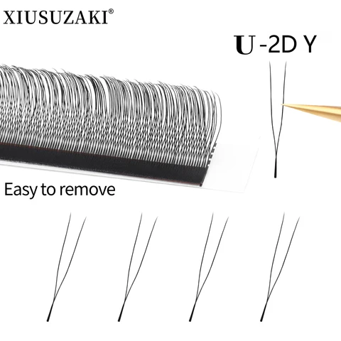 XIUSUZAKI У-образные накладные ресницы 2D матовые черные