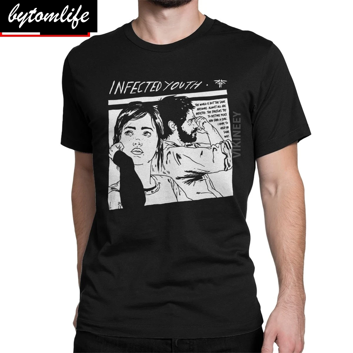 

Infected Youth The Last Of Us Men Customized With Own Logo T Shirt Ellie Fireflies Joel Tlou Game Tshirt Cotton