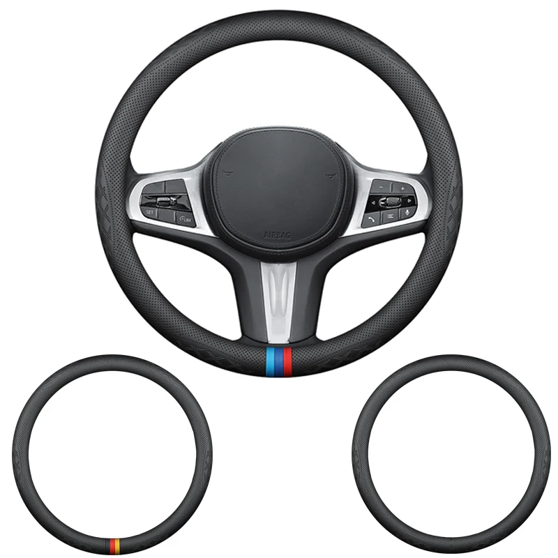 

NEW item Car Steering Wheel Cover For Ford Chevrolet SKODA Renault JEEP 37-38cm Breathable Leather Absorb Sweat Accessories