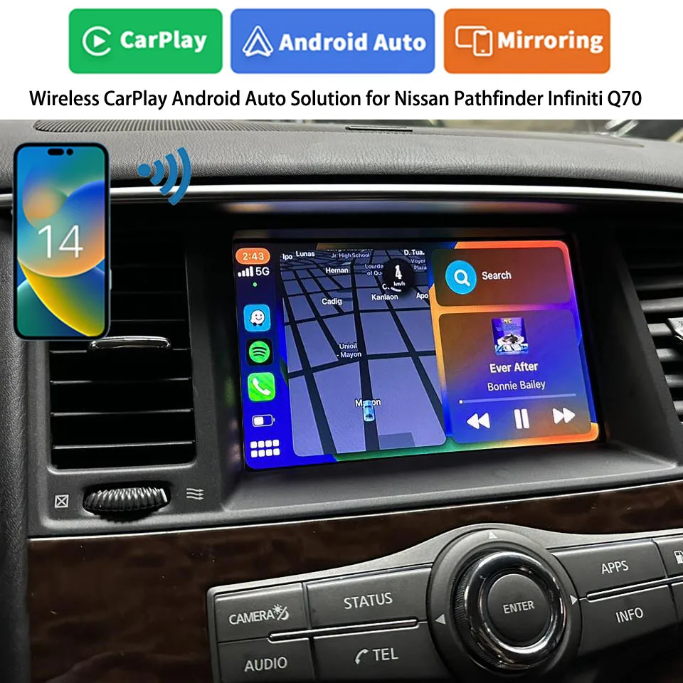 

Apple CarPlay Android Auto Decoder For Nissan Pathfinder GT-R Patrol Y62 Armada Interface Support Mirror-Link Car Play Airplay