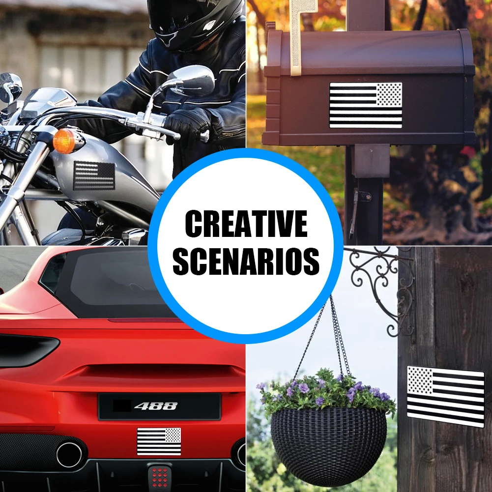 

2Pcs Embossed 3D American Flag Emblem Car Decal Stickers US Flag Car Bumper Badge Stickers for Car Truck Window Motorcycle