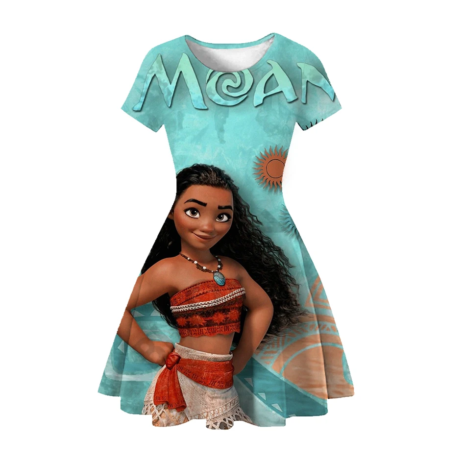 Disney Moana Princess Adventure Dress Outfit Girls Summer Vaiana Fancy Dress Up Clothes Children Birthday Party Princess Costume images - 6