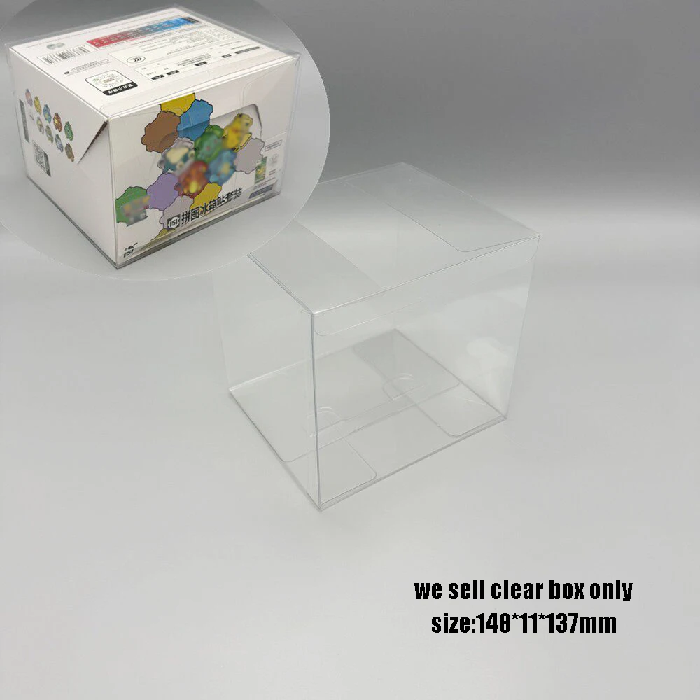 Фото Прозрачная пластиковая коробка из ПЭТ для набора магнитных пазлов PTCG 151 Jigsaw Magnet Puzzle Set Edizione Magnetica Collezionabile, коробка для хранения и демонстрации. №1