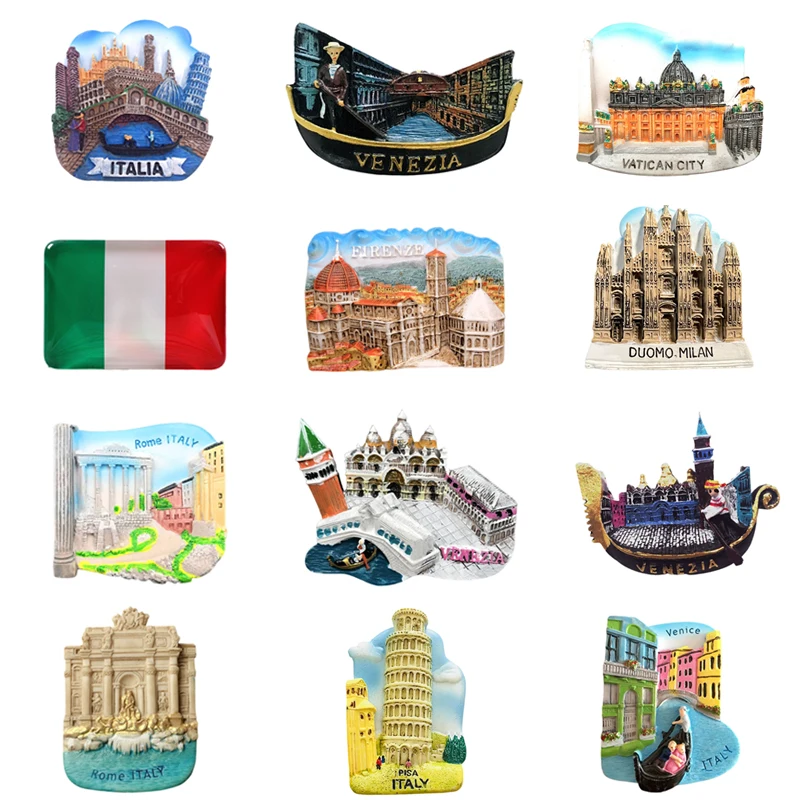 Магнитный 3d холодильник коллекция сувениров из Италии Рим Пиза Венеция