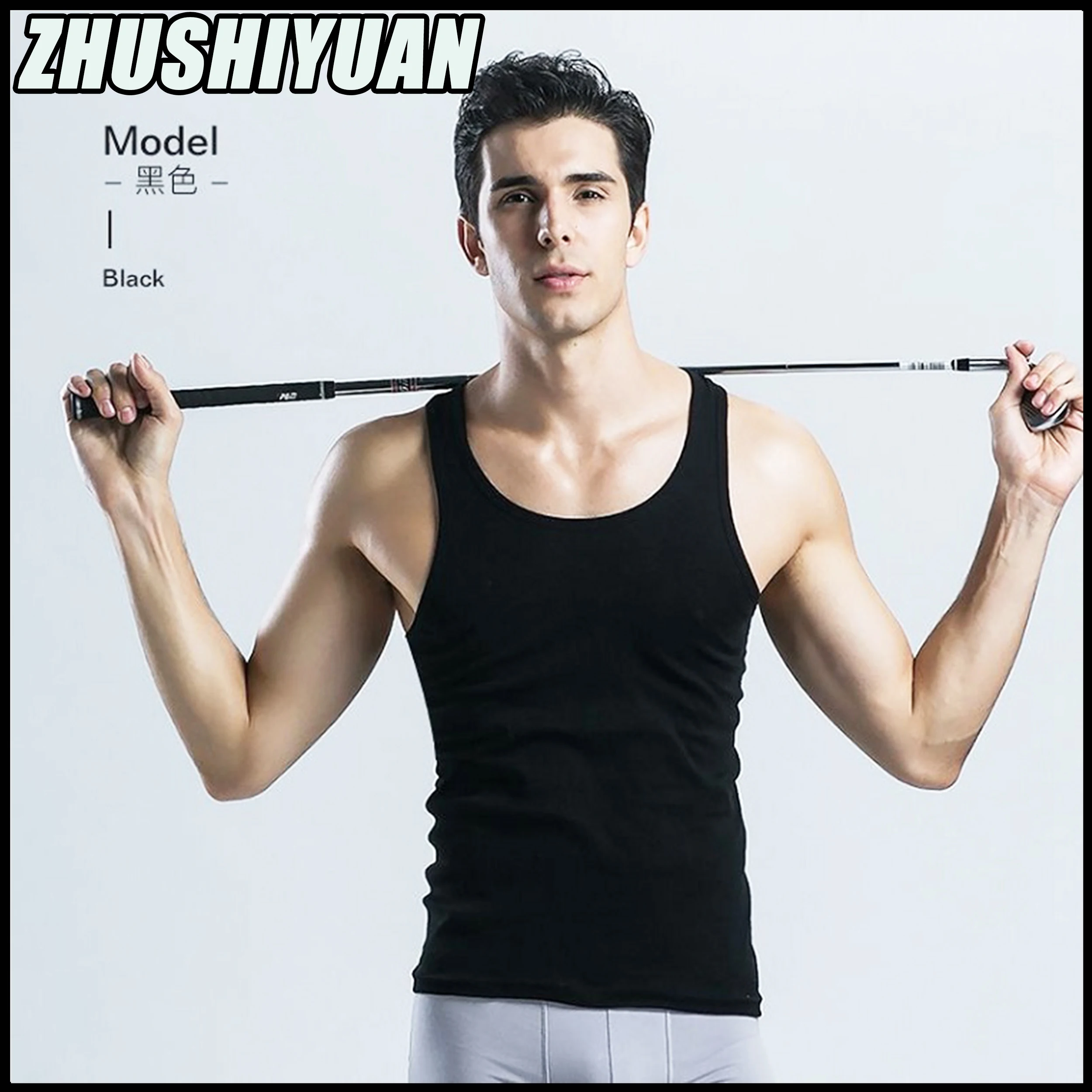 

100 Cotton T-Shirts Tank Top High Grade Men Clothing Ice Silk V Neck Vest Camisetas Ropa Hombre Y2k Basketball Roupas Masculinas