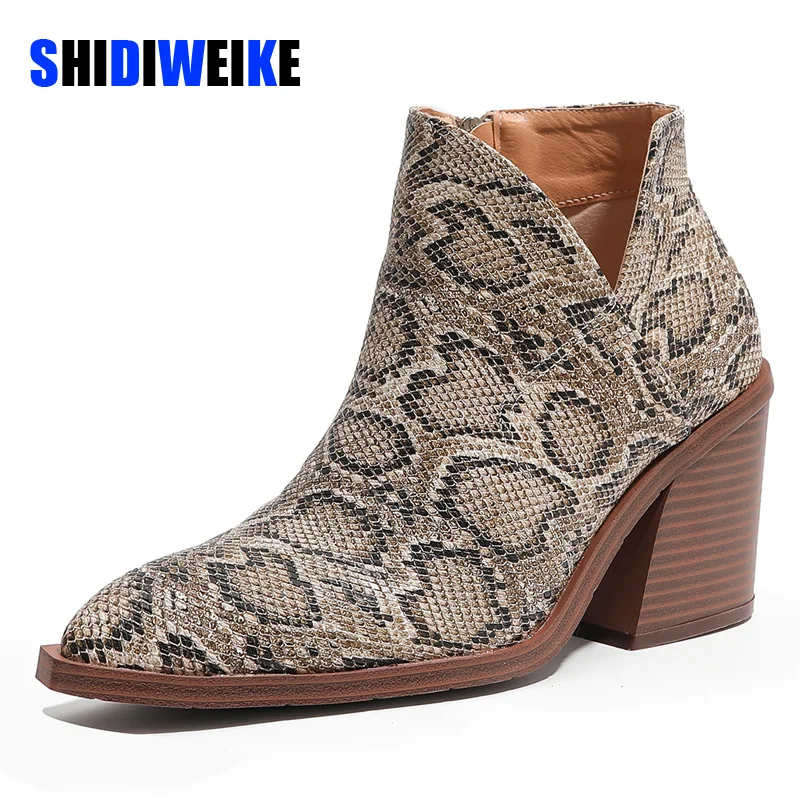 

Ковбойские ботинки в байкерском стиле; Женские короткие казаки из искусственной кожи; Ковбойские ботинки на высоком каблуке; Ботильоны; AD2439