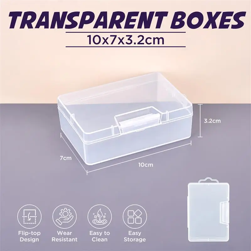 Мини-пластиковая коробка прямоугольная полупрозрачная упаковочная для хранения
