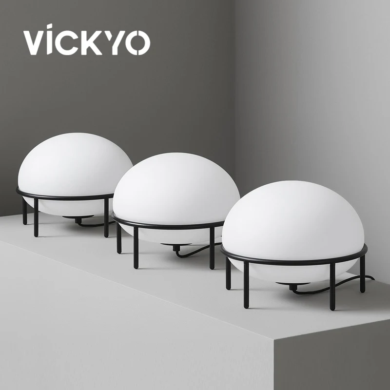 

Скандинавские простые настольные лампы VICKYO для чайного столика, матовые искусственные настольные лампы, креативные прикроватные светильники для спальни, гостиной, украшение для дома