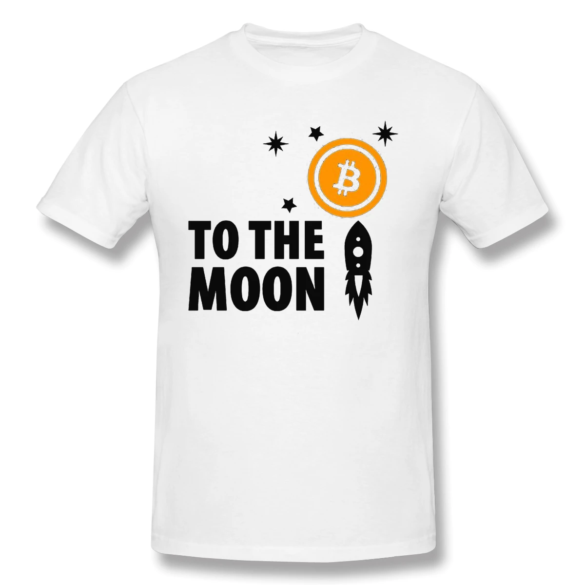 

To The Moon Cryptocurrency Print T-Shirt Bitcoin For Men Fashion Streetwear