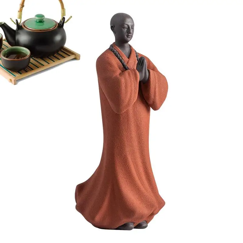 

Monk Statue Buddha Ornament Statue Figurine Garden Monks Meditation Decor Automotive Decoration For Living Room Bedroom Car Stud