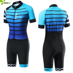 WOSAWE Women Triathlon Cycling Shorts Jumpsuit MTB Mountain Racing Bike Bicycle Clothing Summer Underwear Underpants Jersey Set