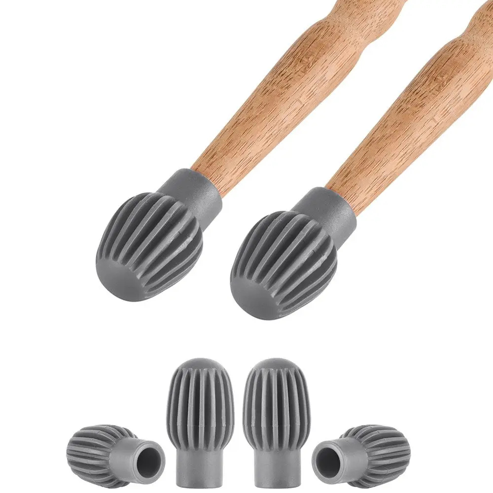 

4PCS Drum Mute Silicone Sleeve Weaker Silencer Practice Tips Drumstick Head Rubber Sleeve