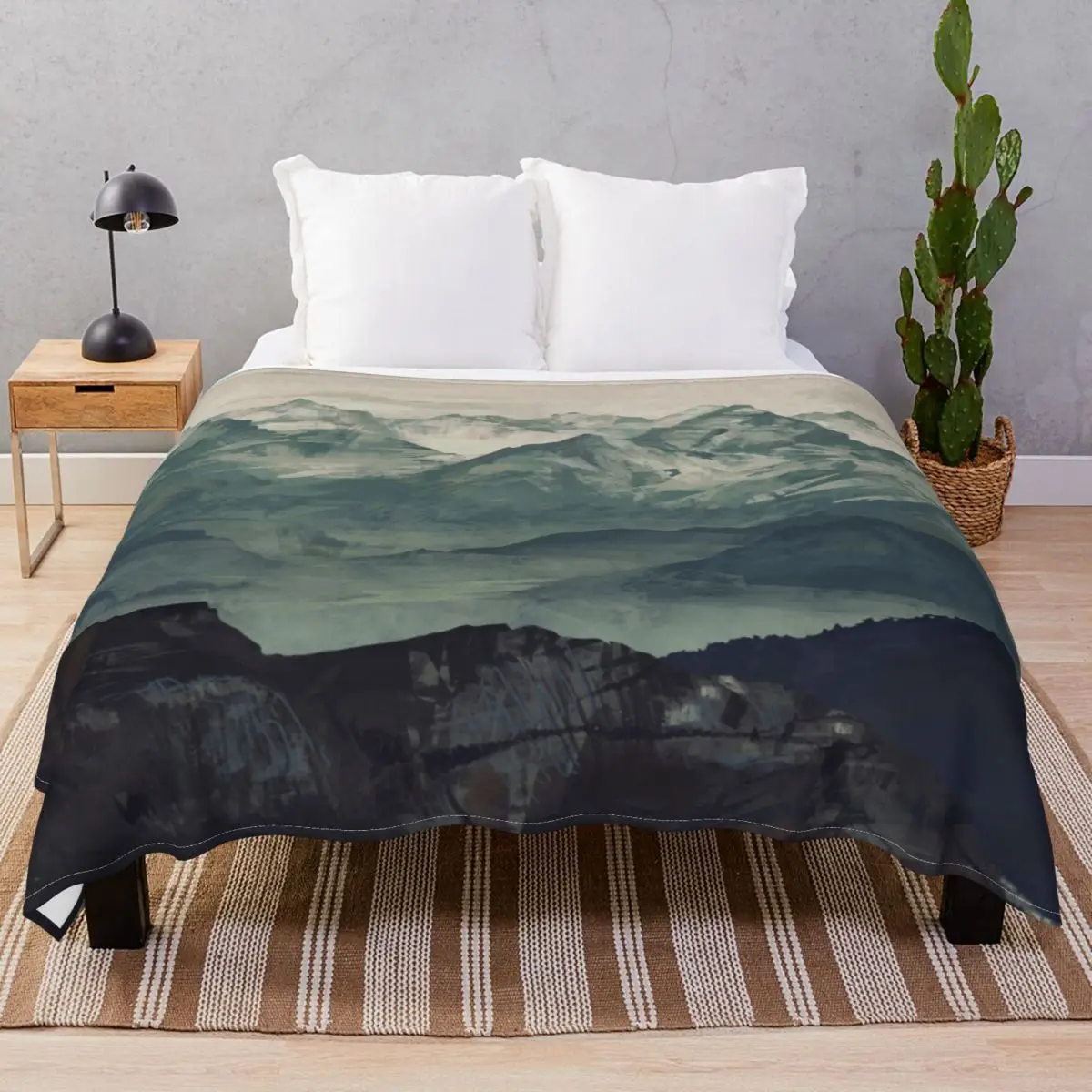 Mountain Fog Blankets Coral Fleece Plush Decoration Breathable Throw Blanket for Bed Home Couch Camp Cinema
