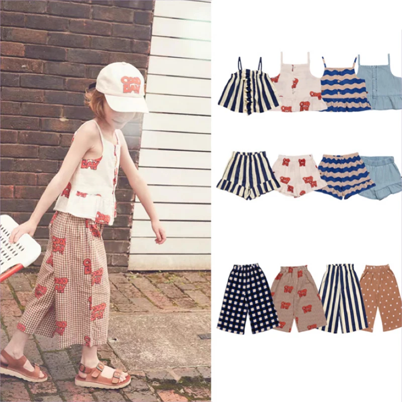 

Baby Summer T-shirts Cotton Kids Vest Set Fashion Children's Sleeveless Clothing For Cute Boys Girls Wyn Pants Dress Suit