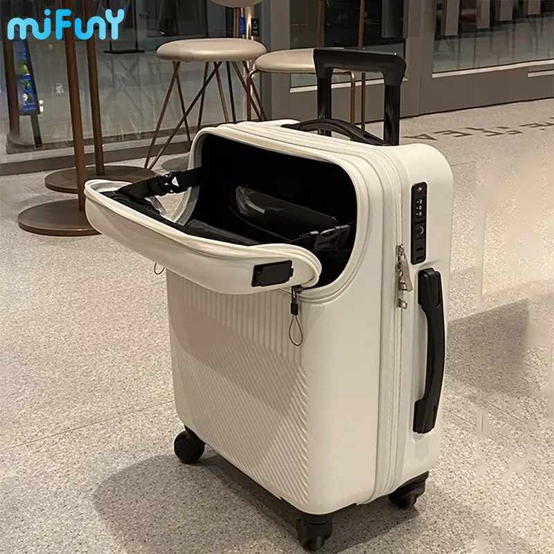 Mifuny Travel Suitcase Carry on Luggage with Wheels Cabin Rolling Luggage Trolley Luggage Bag Men's Business Lightweight Luggage