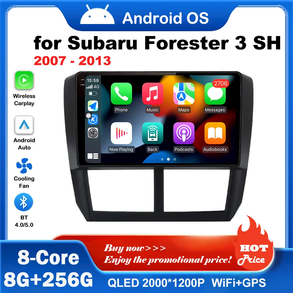 9-дюймовый Автомобильный Мультимедийный Плеер С Wi-Fi GPS-навигацией 4G Android Auto Для Subaru