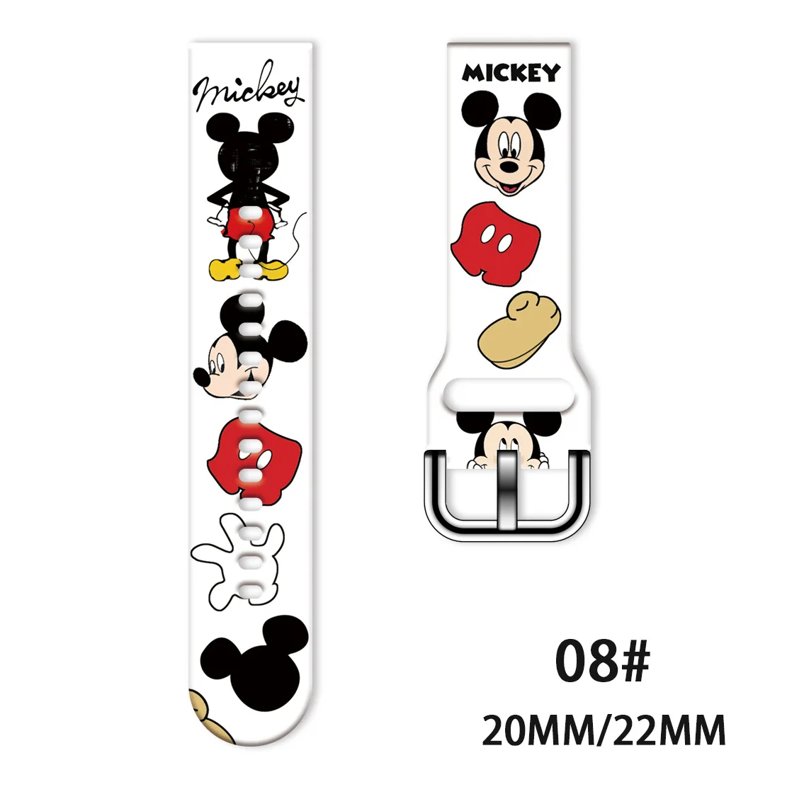 Фото Ремешок для часов Disney Mickey Minnie для Huawei watch 2Pro GT/GT2 Samsung galaxy watch/active2/gear sport/s3 Sz, классический ремешок 20 мм, 22 мм №4