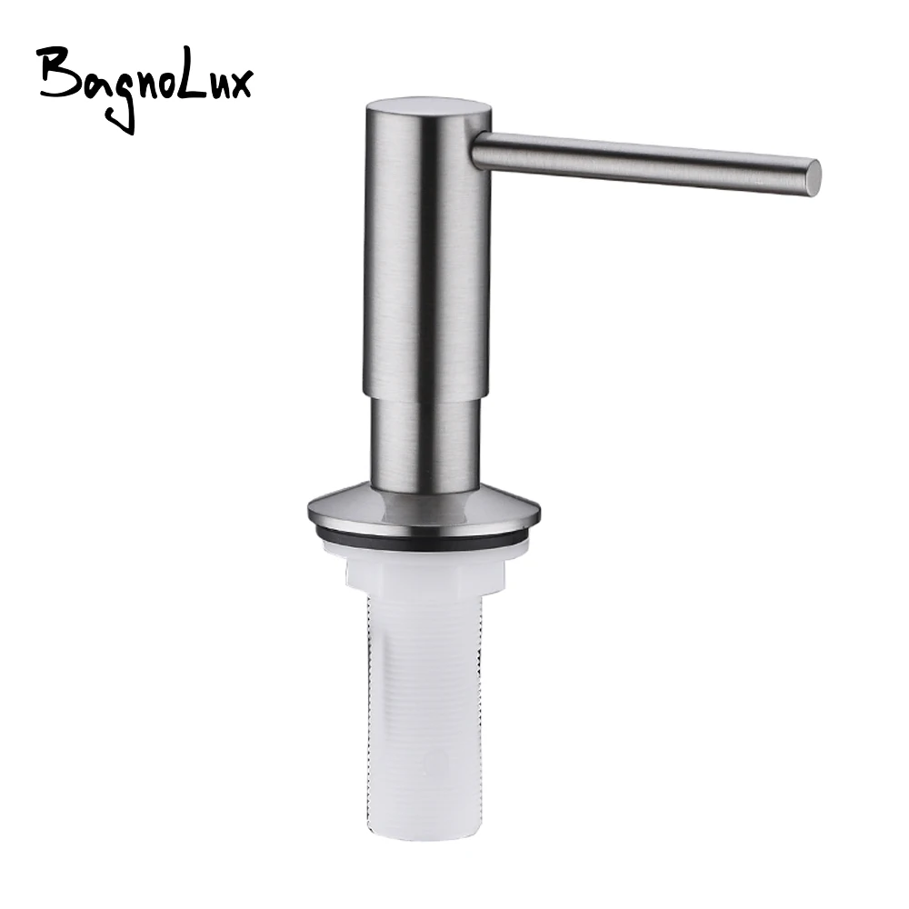 Диспенсер для жидкого мыла из матового никеля помпа трубка силикона мытья посуды