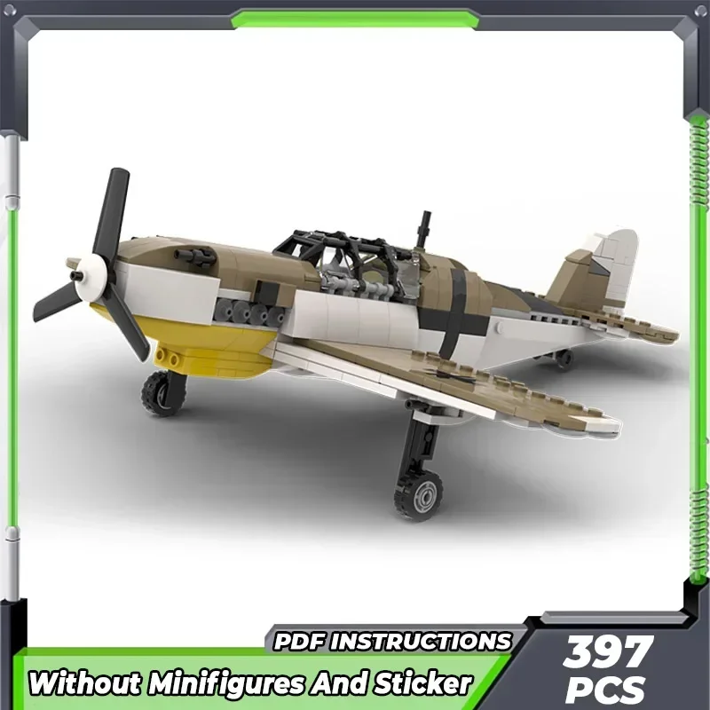 Moc строительные кирпичи военная модель Messerschmitt Bf 109 технологические модульные
