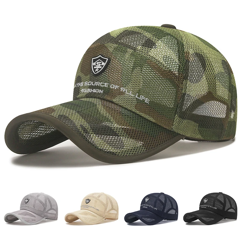 

Sunscreen Baseball Cap Camouflage Trucker Hat Baseball Cap Mesh Net Cap Sun Hat Snapback Hat Breathable Casual Adjustable Caps