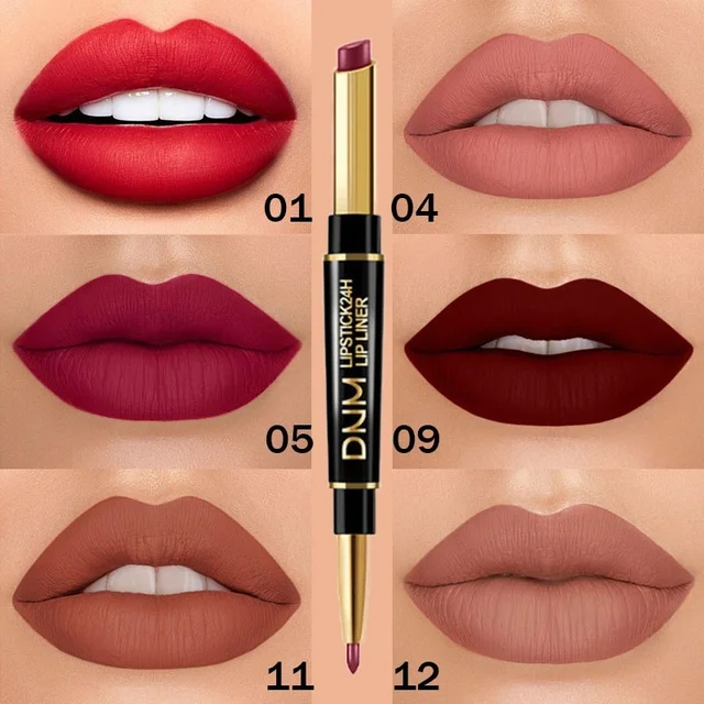 2 In 1 Double Head Lip Liner Pencils Lipstick Waterproof Long Lasting Moisturizing Pigments Lip Cosmetics Matte Lip Stick Makeup 2
