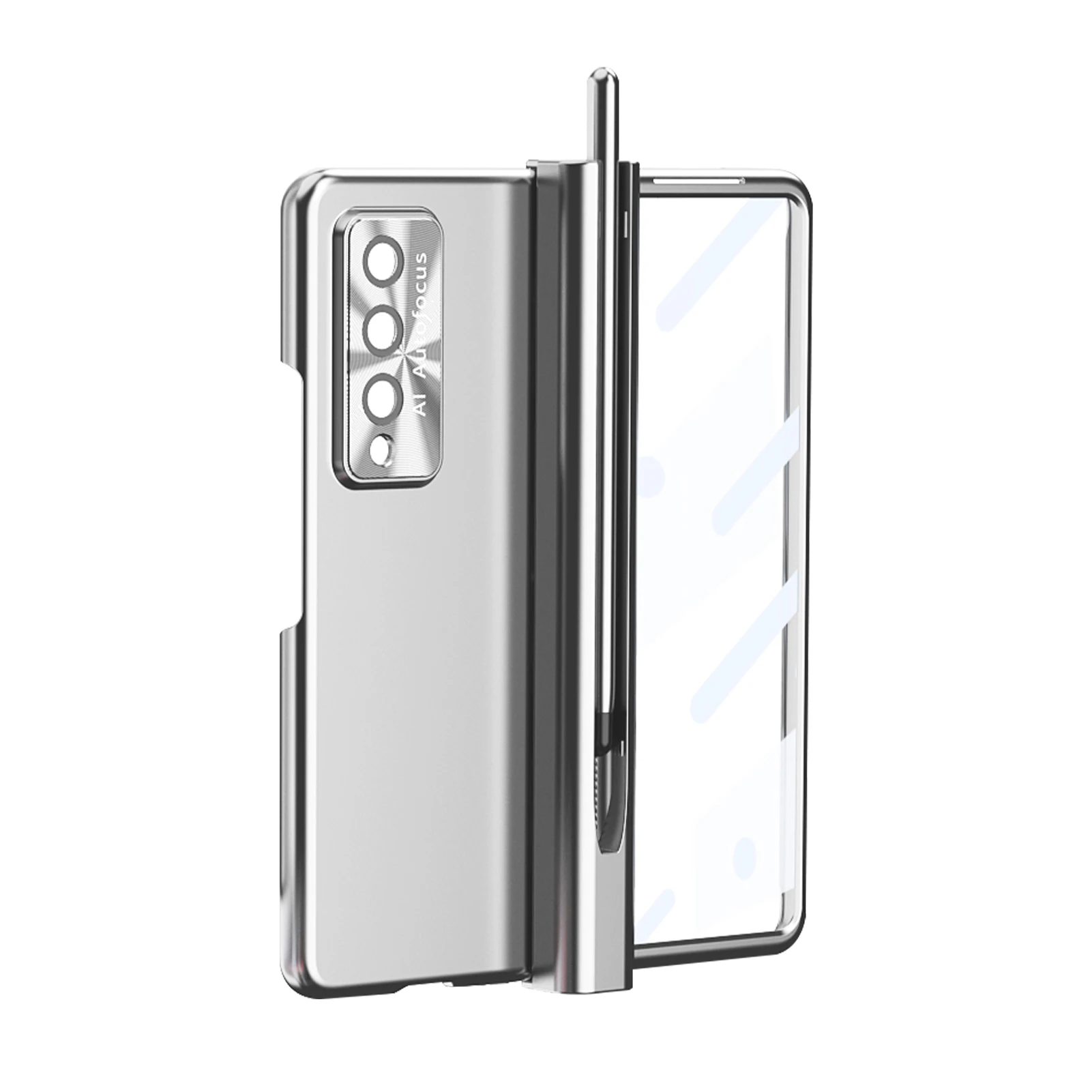 

Anti Slip Fashion PC Cover Case For Z Fold 4 Fold4 Dustproof Mobile Phone Precise Cutout PC Case With Touch Pen Stylus