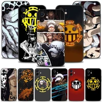 one piece trafalgar law phone case for iphone 11 13 12 pro max 12 mini 7 8 6 6s plus xr x xs 5 5s se 2020 silicone soft cover