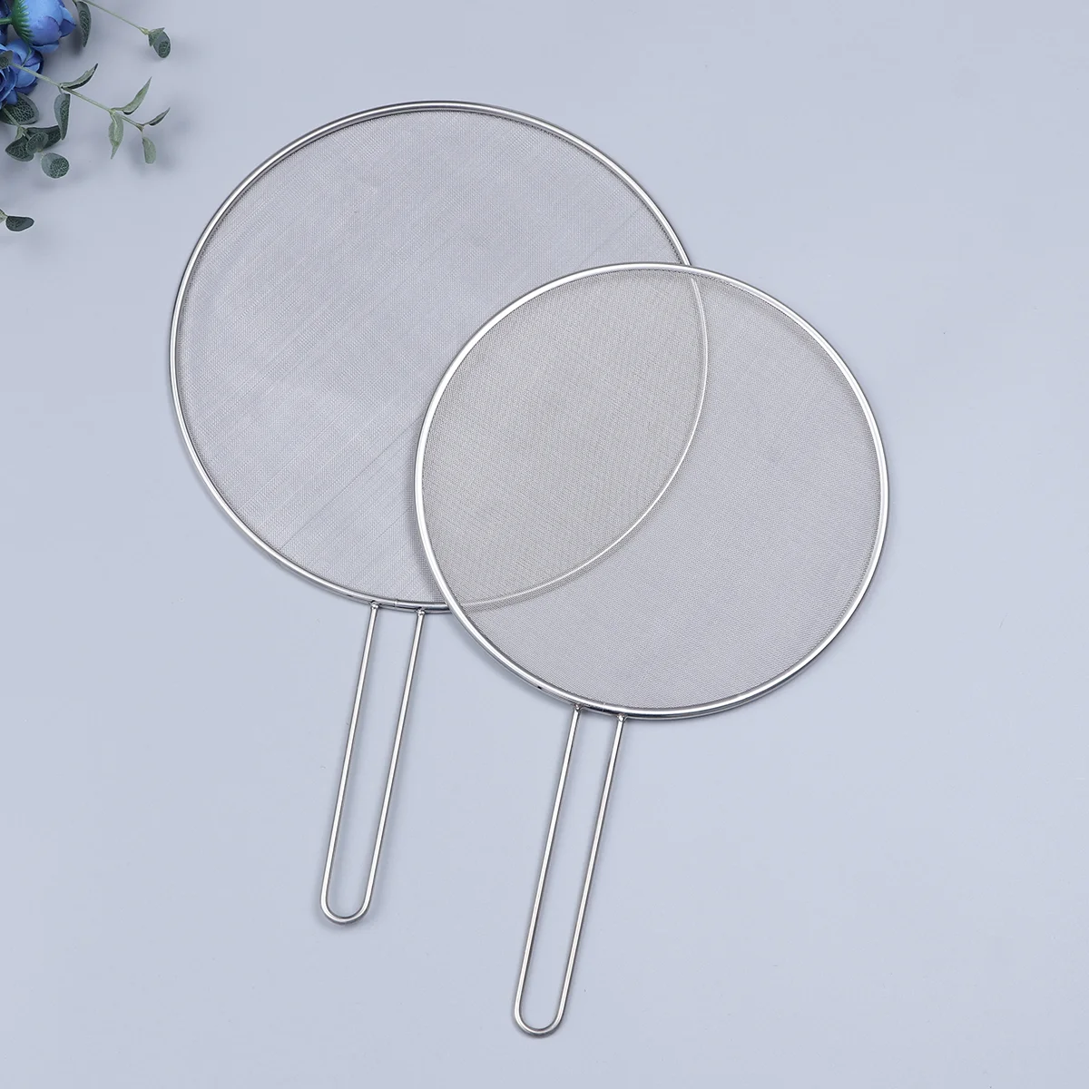 

2 PCS Oil Cover Stainless Steel Skillet Grease Splatter Guard Frying Pan Screen