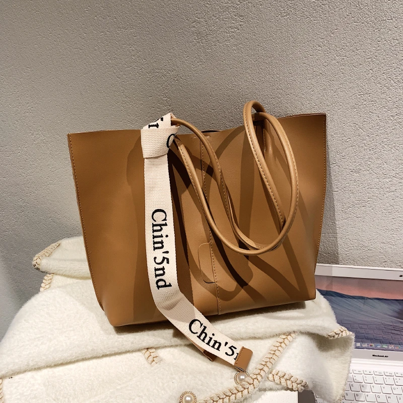 

Новинка 2021, Вместительная женская сумка на плечо, дизайнерская сумка-мешок, сумка через плечо из мягкой кожи, Женская однотонная Сумка-тоут