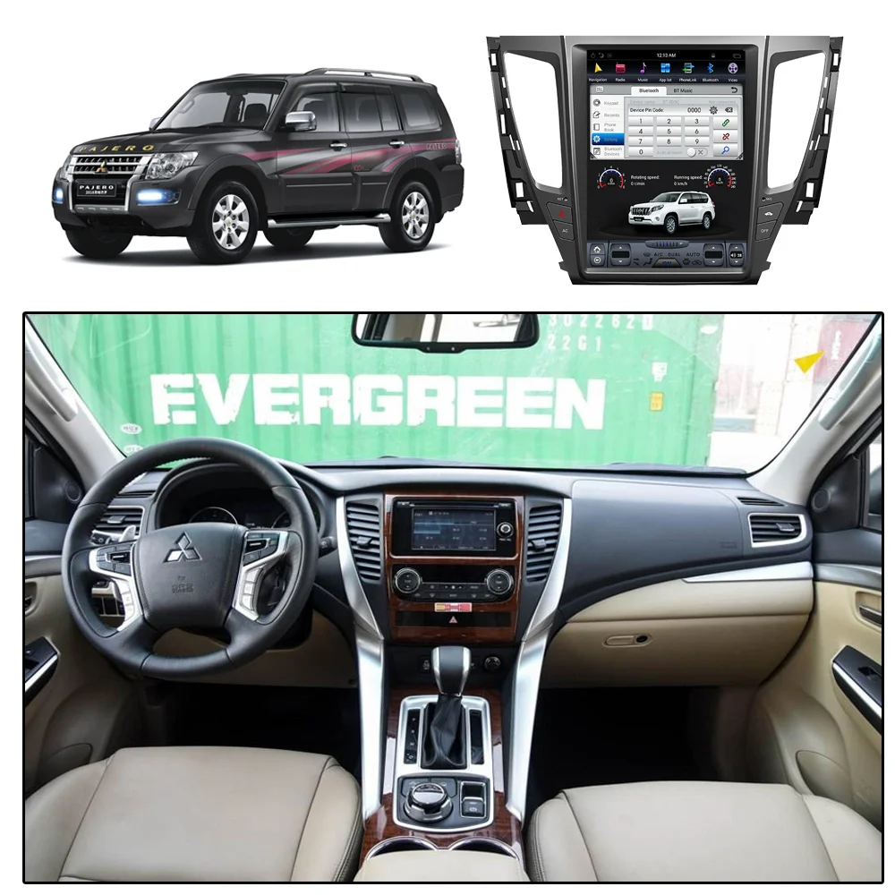 12 1-дюймовый вертикальный экран для Mitsubishi Pajero Sports 2022 GPS Carplay автомобильное радио