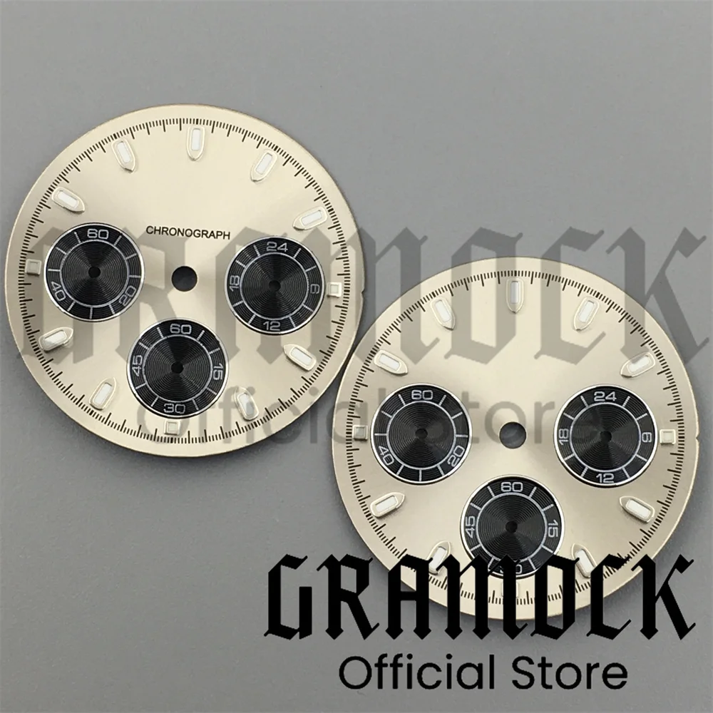 Gramock 30 мм VK63 серый циферблат для кварцевого механизма детали часов зеленый
