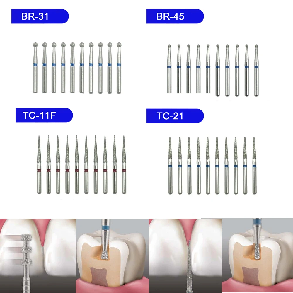 10 шт./коробка, Стоматологические алмазные буры | AliExpress