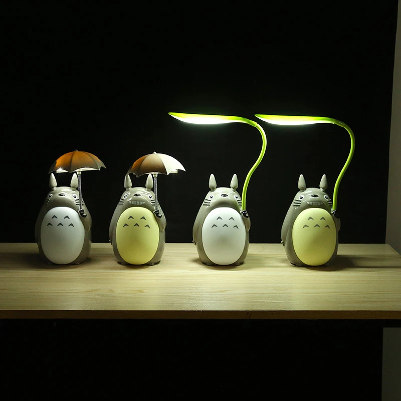 Lámpara de mesa LED de Totoro con dibujos animados para niños, luz creativa de noche de carga para interiores, regalo para niños, lámparas de escritorio de lectura, decoración de habitación