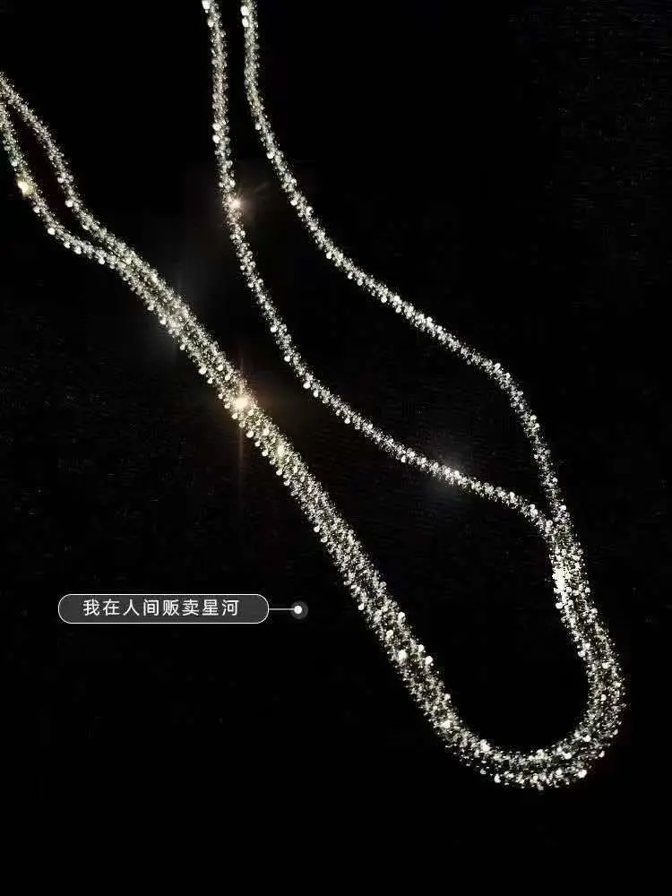 

Giant Gypsophila Cauliflower Necklace Sparkling Necklace May you be full of stars