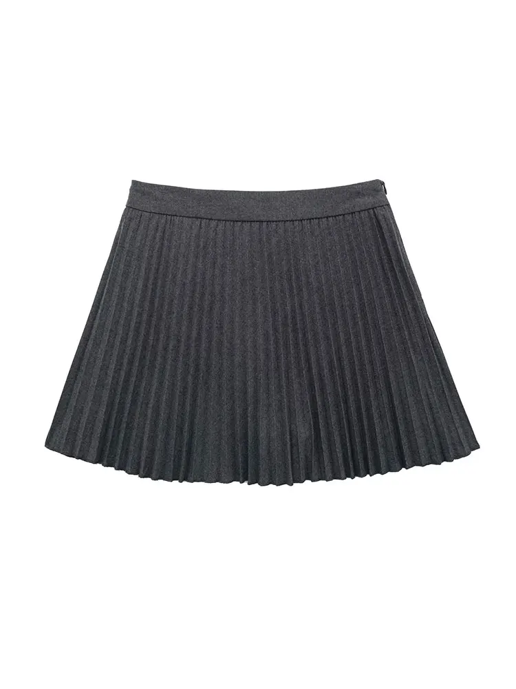 Женская мини-юбка с завышенной талией молнией сбоку