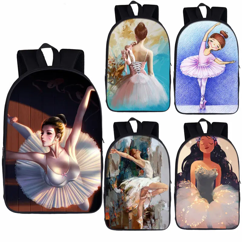 

Elegant Ballet Dancer Print Backpack for Teenagers Girls Boys Schoolbags Fashion New Pattern Laptop Bag Students BookBags