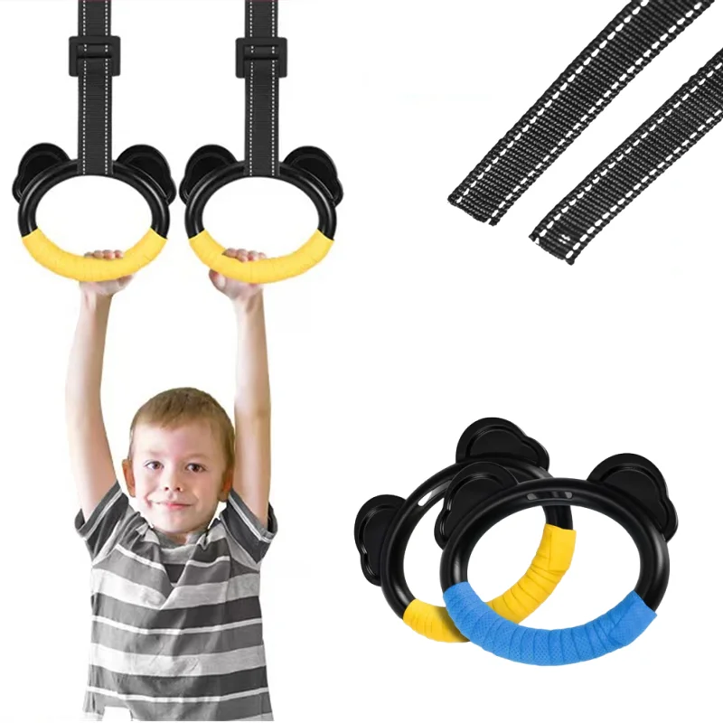 

1/2/3/4M Home Kids Gymnastic Rings Set Pull Up Rings for Chlidren Exercise with Adjustable Straps Load Bearing 500kg Without Bar