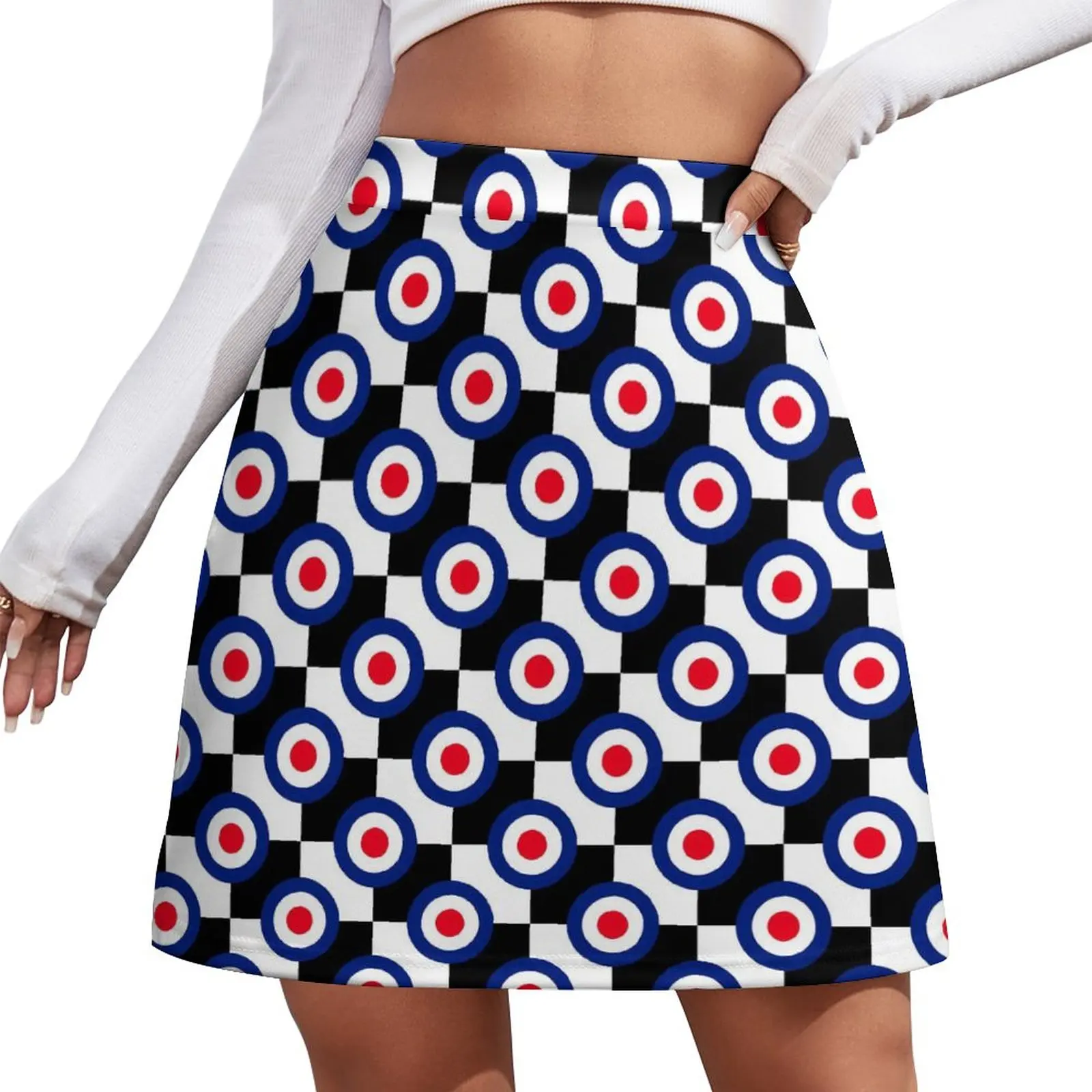 

Retro Mod Skirt Female Checkers Print Vintage Mini Skirts Spring Aesthetic High Waist Custom Oversized Casual A-line Skirt
