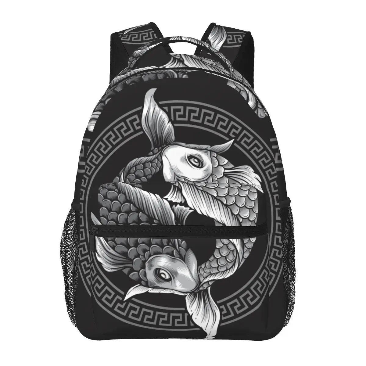 

Men Woman Backpack Yin Yang Koi Fish Schoolbag for Female Male 2022 Fashion Bag Student Bookpack