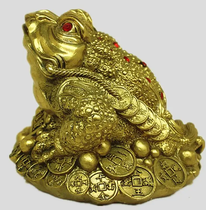 

Pure copper gold toad wealth ornament Feng shui supplies attract wealth Toad seven stars Shop opening gift ornaments statue