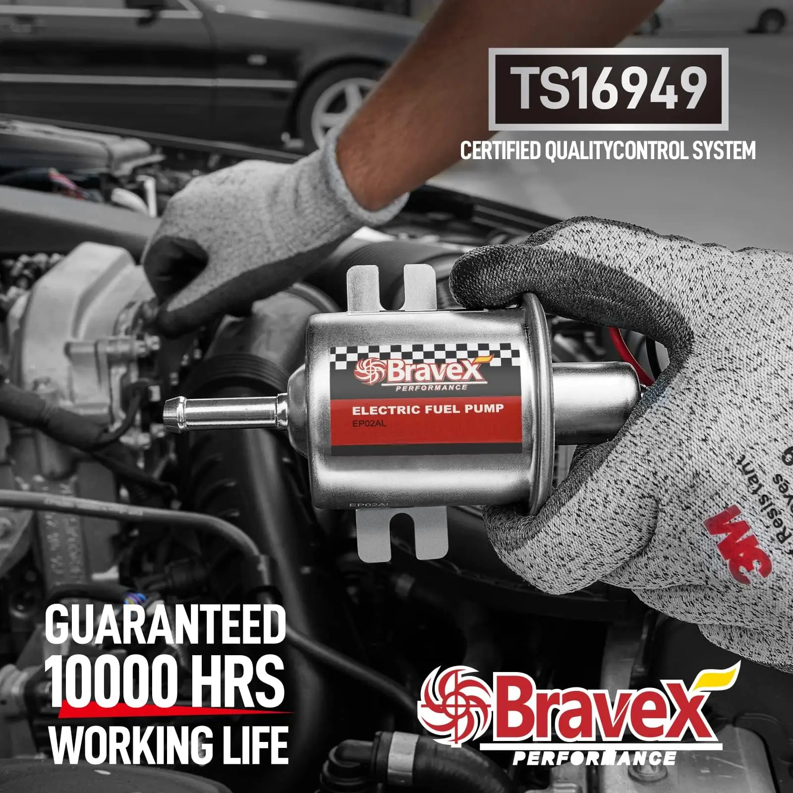 Фото Электрический топливный насос Bravex HEP-02A 12V, 2.5-4 PSI, универсальный, для бензина и дизеля, для автомобилей, мотоциклов, картов, автозапчасти и инструменты №2