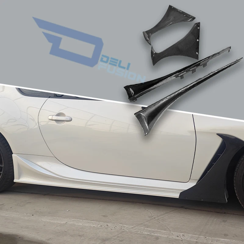 Фото Для Subaru BRZ ZD8 и Toyota GR86 ZN6 2022-2026 годов: Боковые юбки в стиле HK с канардами (4 шт.), аксессуары для внешнего тюнинга CFB №1