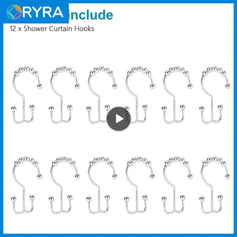 

Curtain Hanging Ring Shower Curtain Hook Ball Two-way Hanging Ring Bathroom Tool Set Chrome Polished Hook