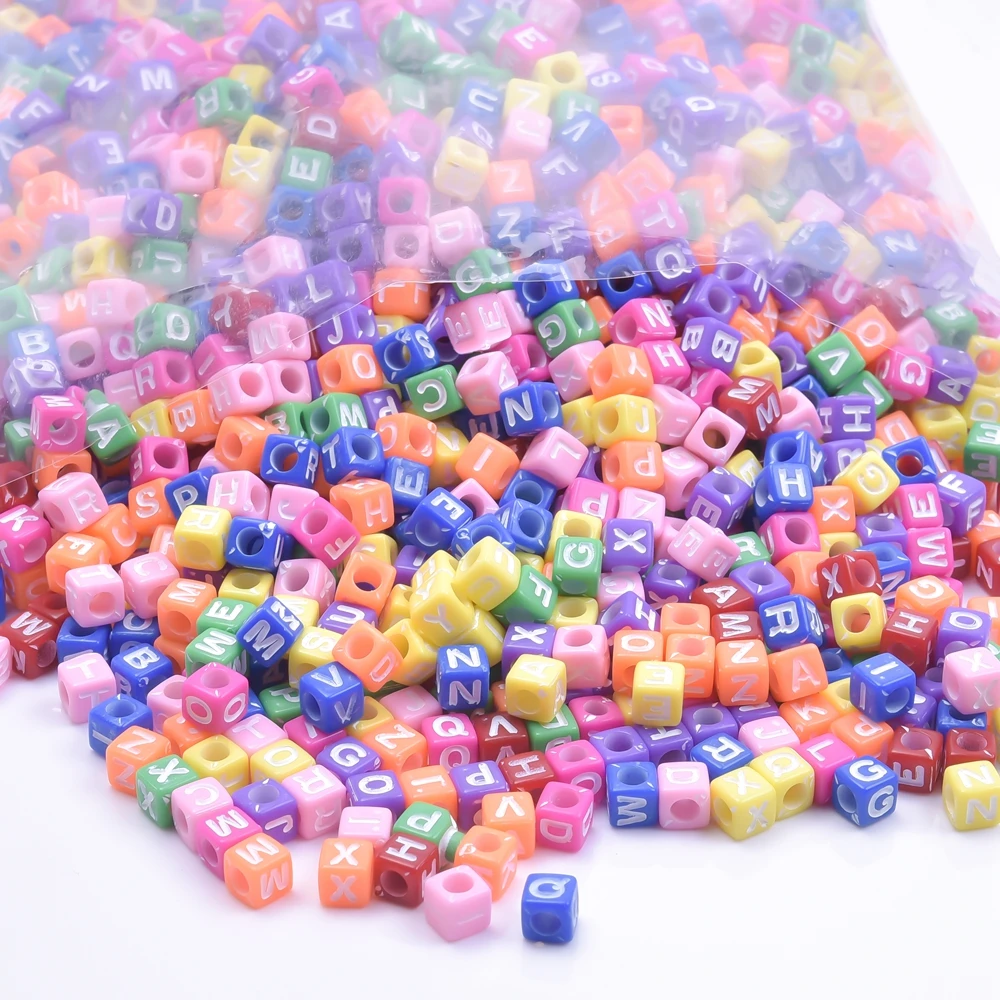

Rainbow Mixed Big Hole 26 Initial Letters Beads For Jewelry Making Supplies DIY Earrings Bracelets Phone Charm Accessories Bead