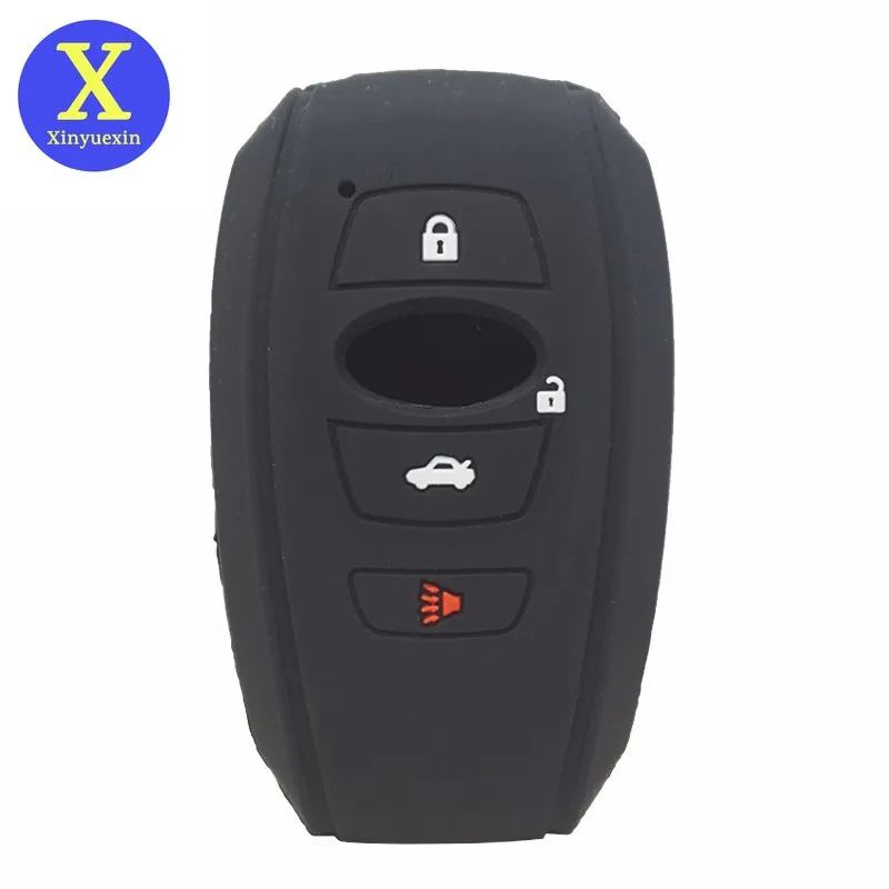 Xinyuexin Key Cover for Subaru Legacy Impreza Forester Xv Trezia BRZ Wrx Levorg 4Buttons Silicone Rubber Car Smart Key Case Bag