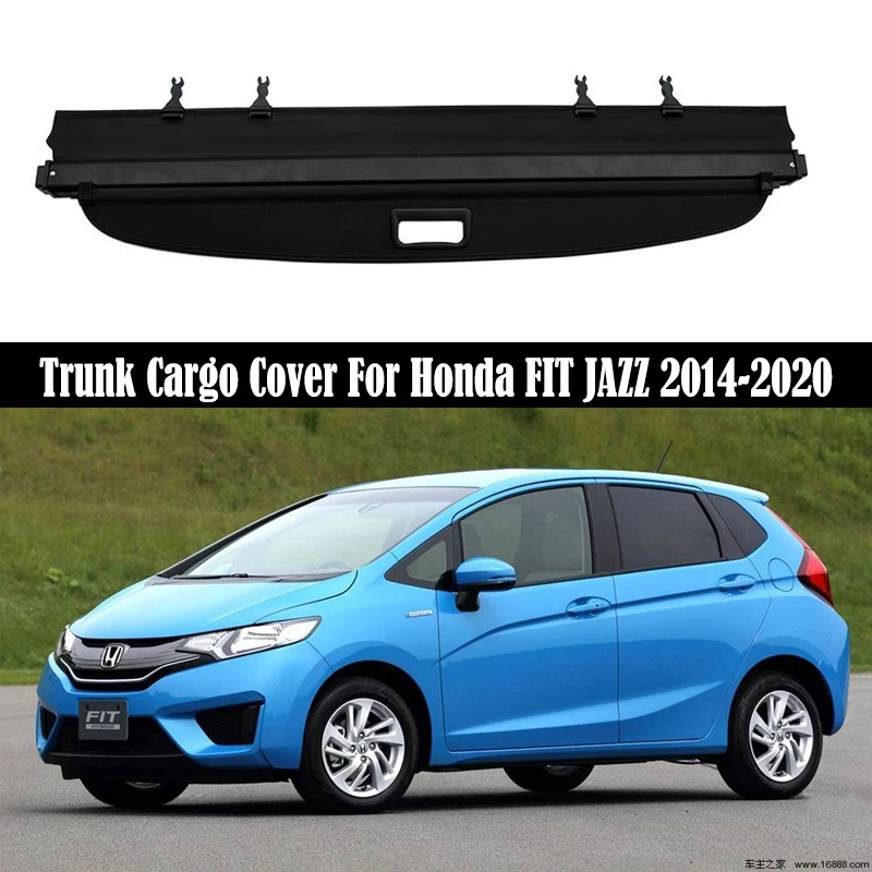 Trunk Cargo Cover For Honda FIT JAZZ 2014-2020 Security Shield Rear Luggage Curtain Retractable Partition Privacy Car Accessorie