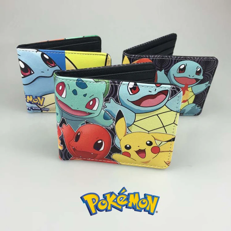 Pokemon Anime Cartoon Bag Pikachu Boy And Girl Wallet Snorlax Charmander Cute Cartoon Small Purse Bag Toy Handbag Gift Wallets